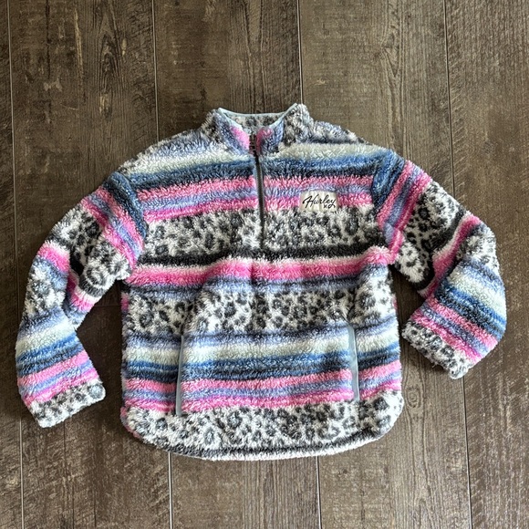 Hurley Fleece size 7-8 Pink, Blue, Gray - Picture 4 of 13